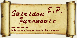 Spiridon Puranović vizit kartica